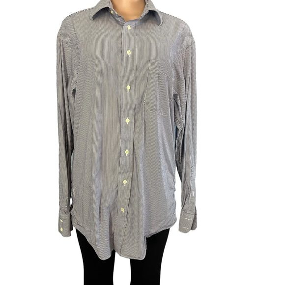 3/$30 🍂 Burberry’s of London Blue Striped Button Down Shirt - Picture 1 of 8